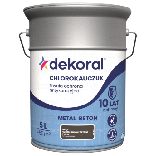 Farba do metalu i betonu Dekoral Chlorokauczuk Strong brąz czekoladowy średni RAL 8017 5 l
