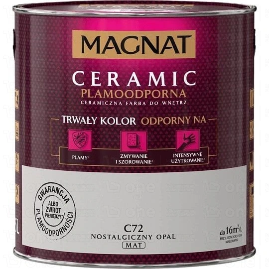 Farba ceramiczna MAGNAT Ceramic do ścian i sufitów nostalgiczny opal C72 mat 2,5 l