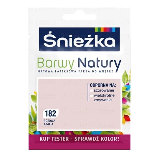 Farba lateksowa Śnieżka Barwy Natury do ścian i sufitów tester różowa azalia 182 25 ml