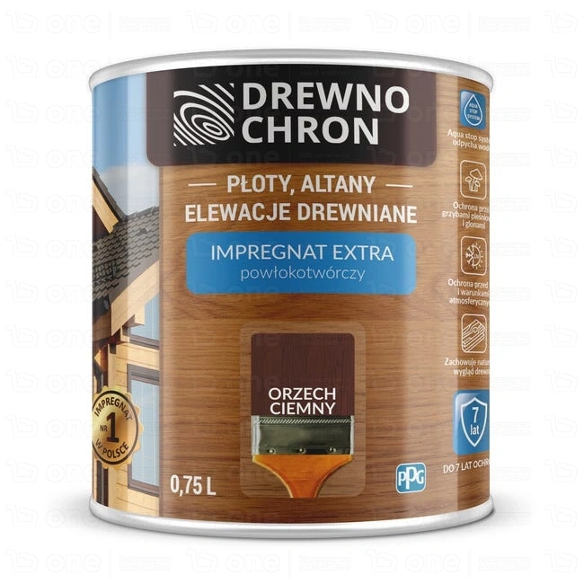 Impregnat do drewna Drewnochron Extra Powłokotwórczy orzech ciemny 0,75 l