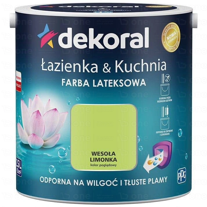 Farba lateksowa Dekoral Łazienka & Kuchnia do kuchni i łazienki wesoła limonka satyna 2,5 l