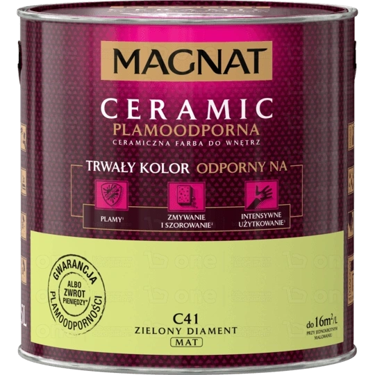 Farba ceramiczna MAGNAT Ceramic do ścian i sufitów zielony diament C41 mat 2,5 l