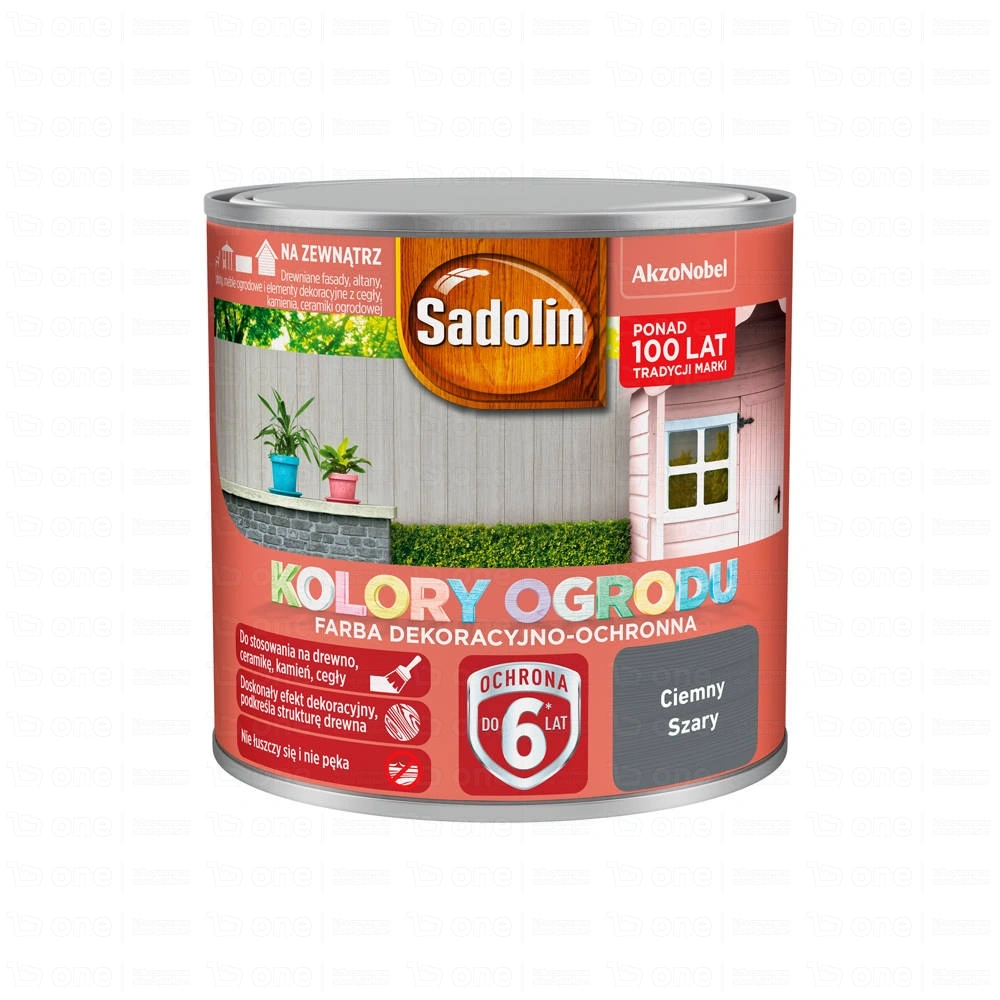 Farba dekoracyjno-ochronna do drewna Sadolin Kolory Ogrodu ciemny szary 0,25 l
