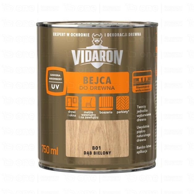 Bejca do drewna Vidaron dąb bielony B01 mat 0,75 l