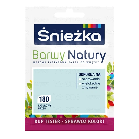 Farba lateksowa Śnieżka Barwy Natury do ścian i sufitów tester lazurowy brzeg 180 25 ml