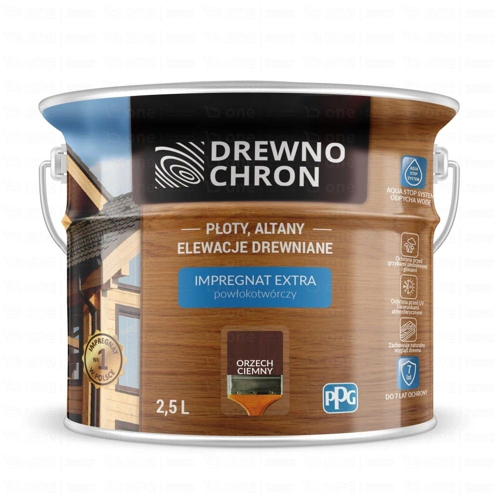 Impregnat do drewna Drewnochron Extra Powłokotwórczy orzech ciemny 2,5 l
