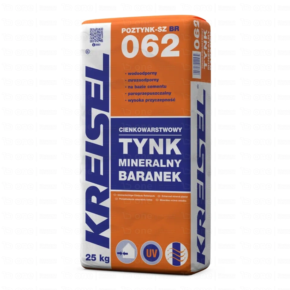 Tynk mineralny Kreisel POZTYNK SZ 062 biały drapany 1,0 mm 25 kg
