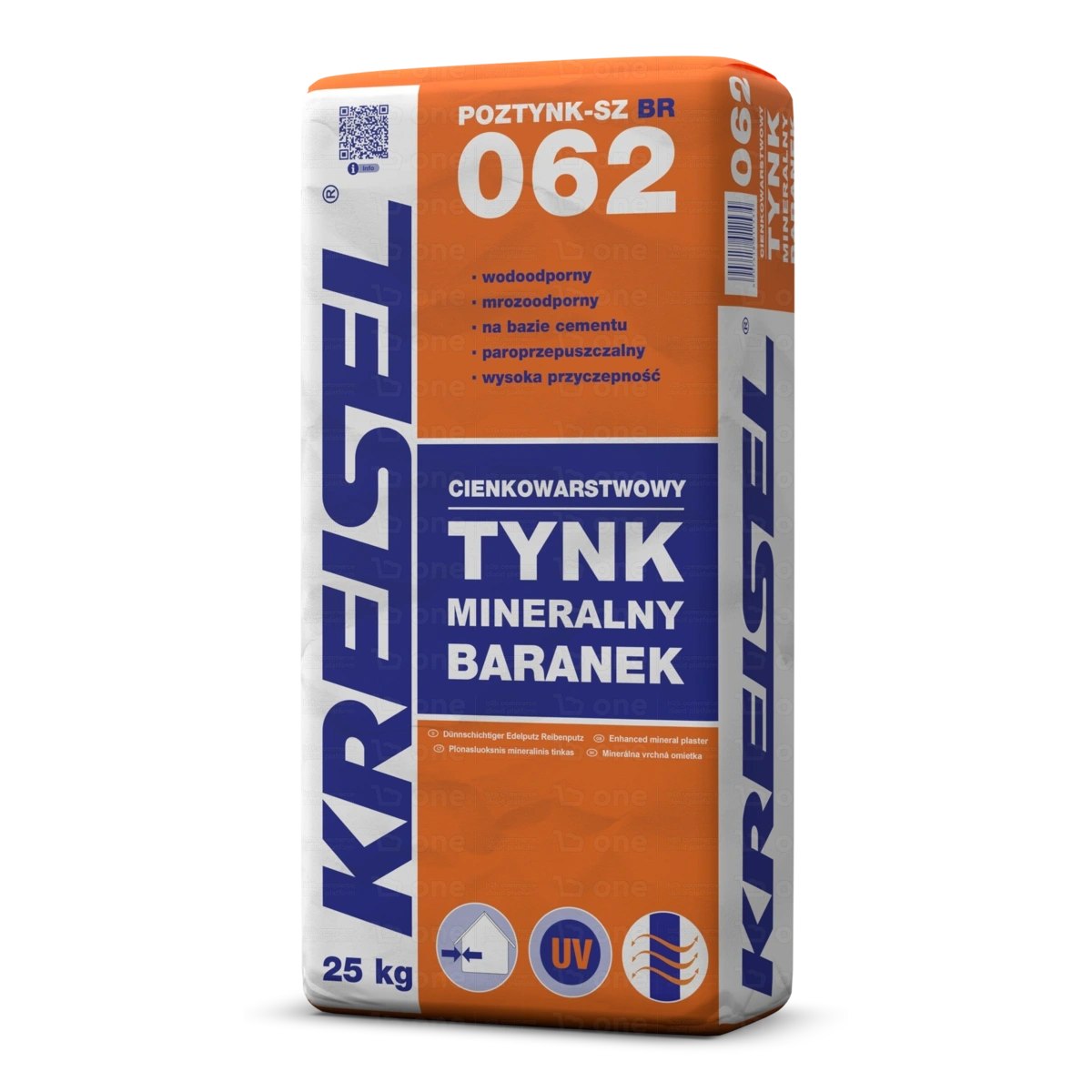 Tynk mineralny Kreisel POZTYNK SZ 062 biały drapany 1,0 mm 25 kg