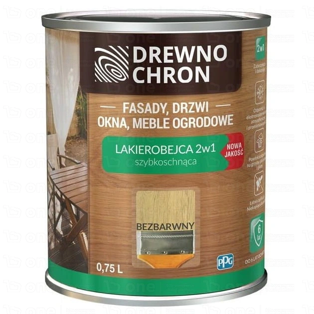 Lakierobejca do drewna Drewnochron 2w1 bezbarwny satyna 0,75 l