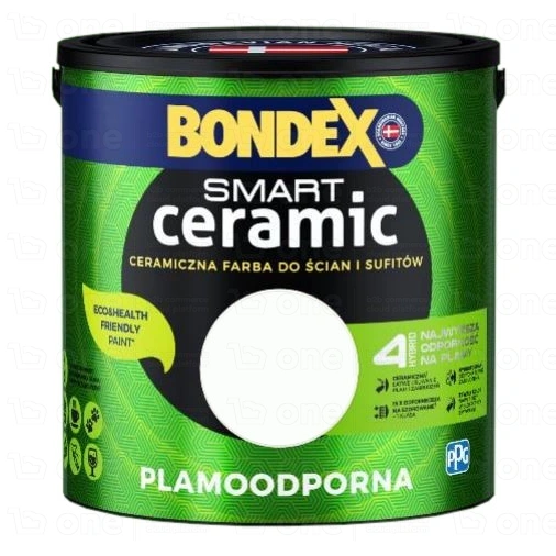 Farba ceramiczna Bondex Smart Ceramic do ścian i sufitów śmietankowe lody mat 2,5 l