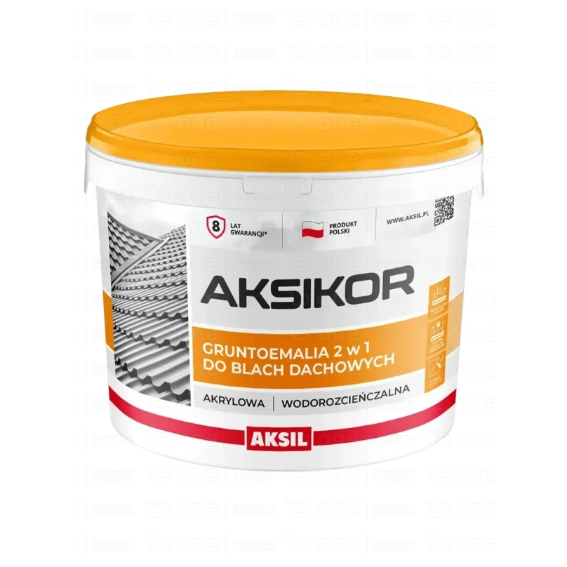 Gruntoemalia akrylowa Aksil Aksikor do blach dachowych grafitowy RAL 7016 mat 10 l