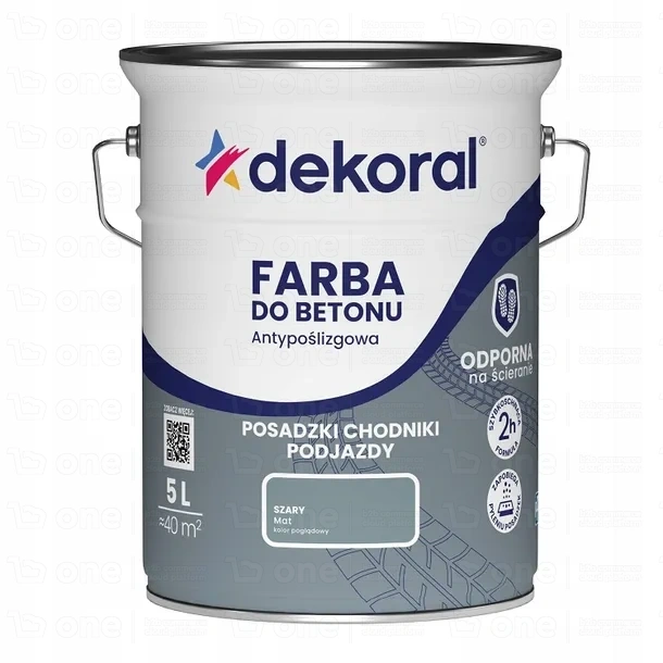 Farba antypoślizgowa Dekoral Farba Do Betonu szary 5 l