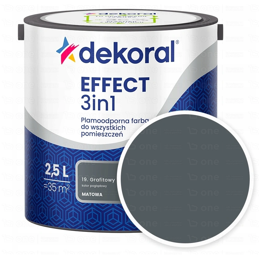 Farba lateksowa Dekoral Effect 3In1 do ścian i sufitów grafitowy matowy 2,5 l
