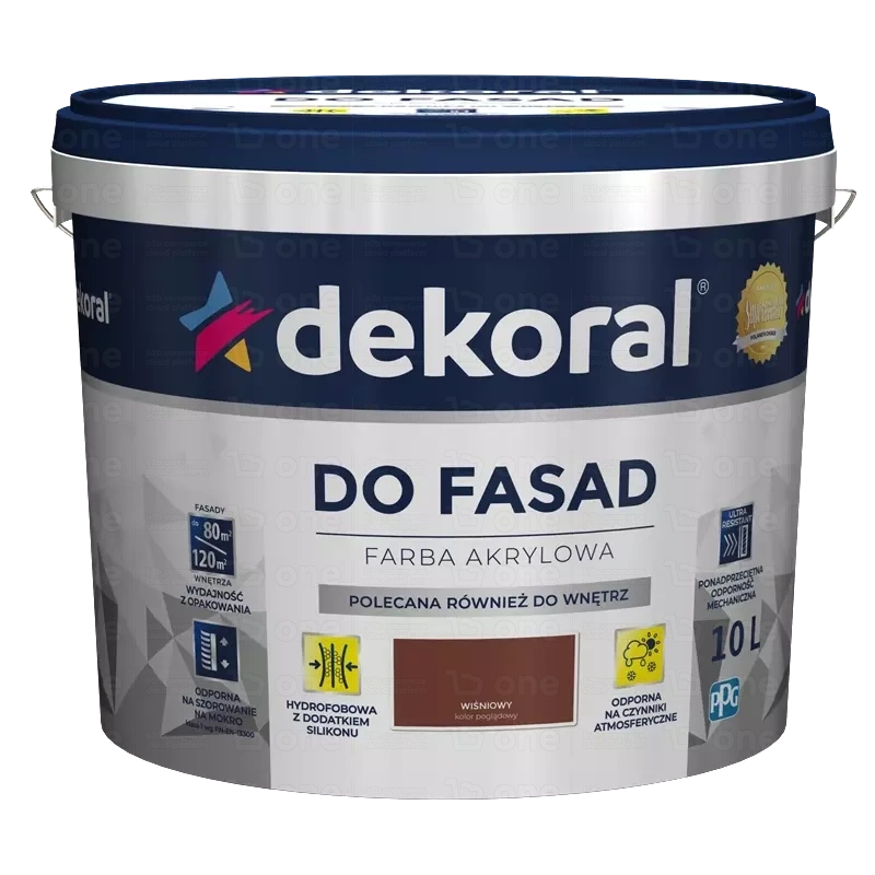 Farba akrylowa Dekoral Do Fasad wiśniowy 10 l