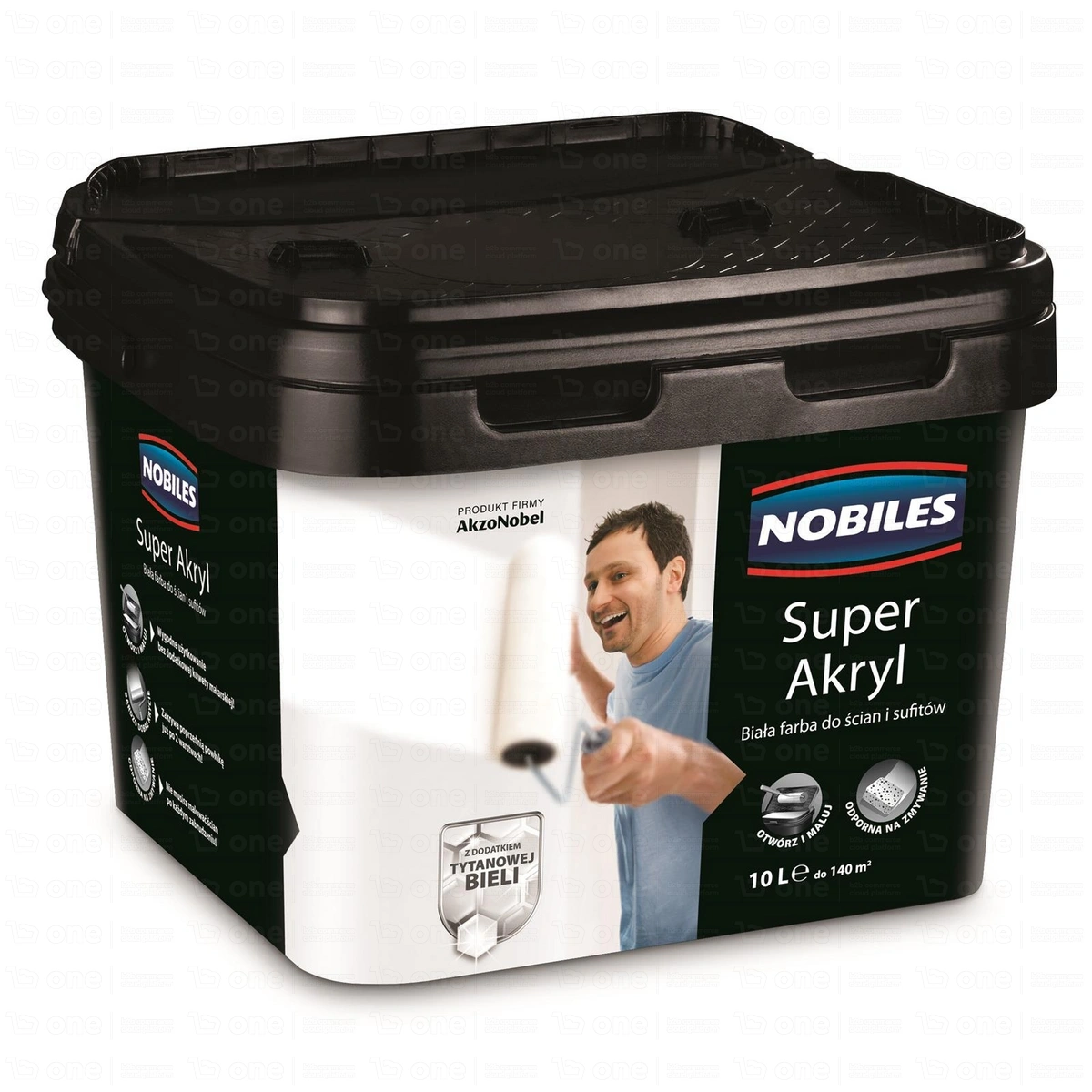 Farba akrylowa Nobiles Super Akryl do ścian i sufitów biały mat 10 l