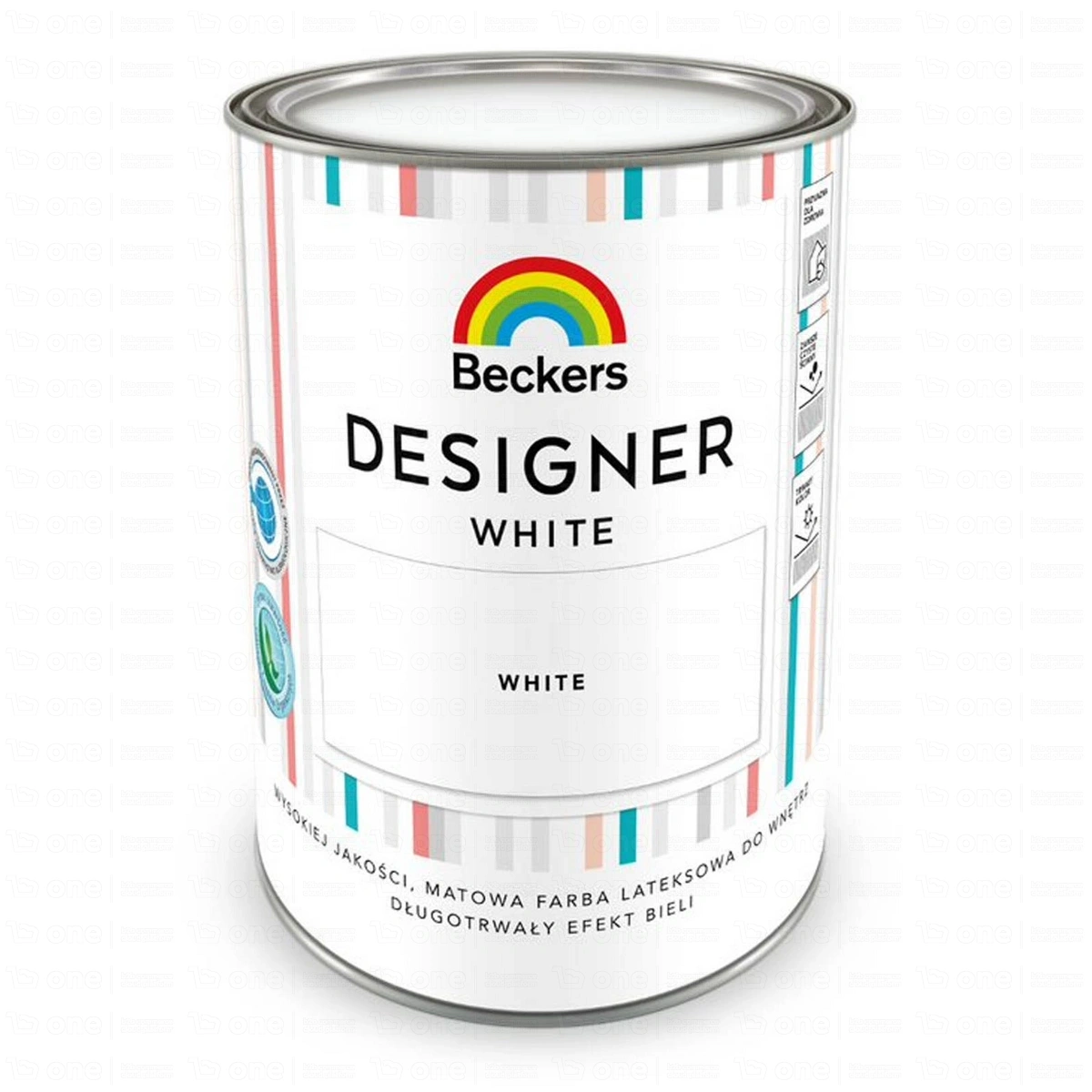 Farba lateksowa Beckers Designer White do ścian i sufitów white mat 1 l