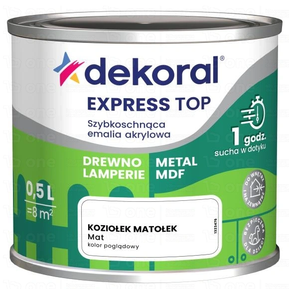 Emalia akrylowa Dekoral EXPRESS TOP do drewna i metalu koziołek matołek mat 0,5 l