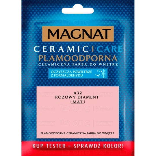 Farba ceramiczna MAGNAT Ceramic Care do ścian i sufitów tester różowy diament A32 mat 30 ml