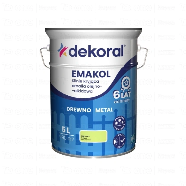 Emalia olejno-alkidowa Dekoral Emakol miętowy połysk 5 l