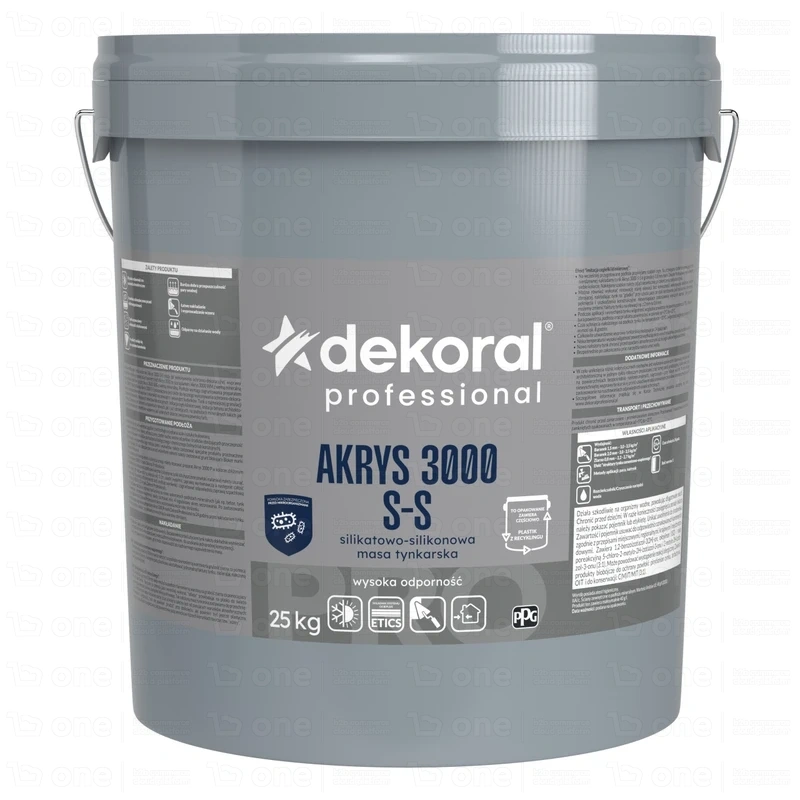Tynk silikatowo-silikonowy DEKORAL Professional Akrys 3000 S-S biały 1,5 mm baranek transp 25 kg