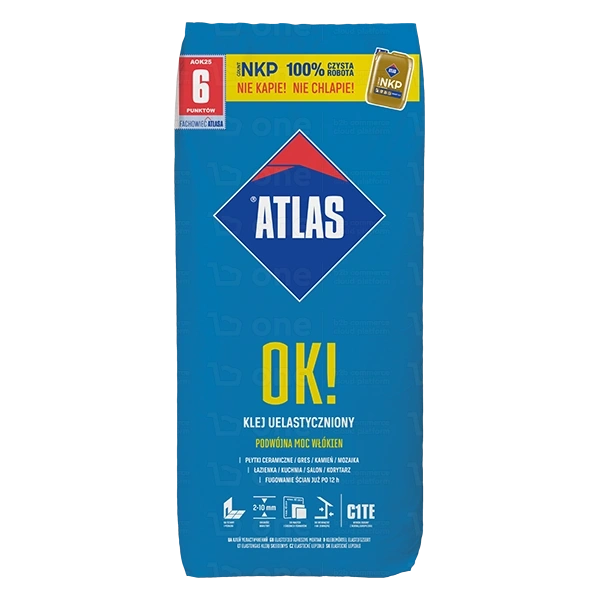 Klej uelastyczniony Atlas OK! do płytek 25 kg