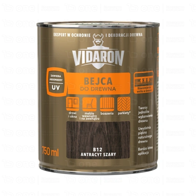 Bejca do drewna Vidaron antracyt szary B12 mat 0,75 l