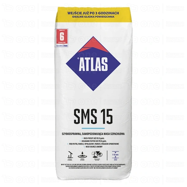 Masa szpachlowa Atlas SMS 15 1-15 mm szybkosprawna, samopoziomująca 25 kg