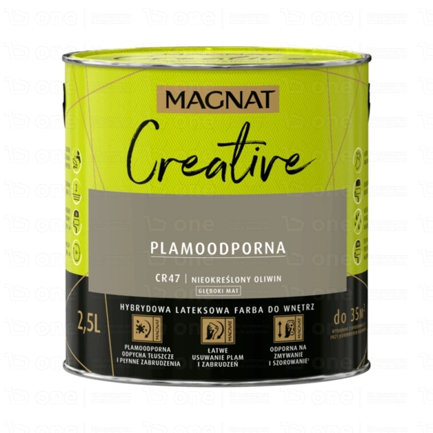 Farba lateksowa MAGNAT Creative do ścian i sufitów nieokreślony oliwin CR47 2,5 l