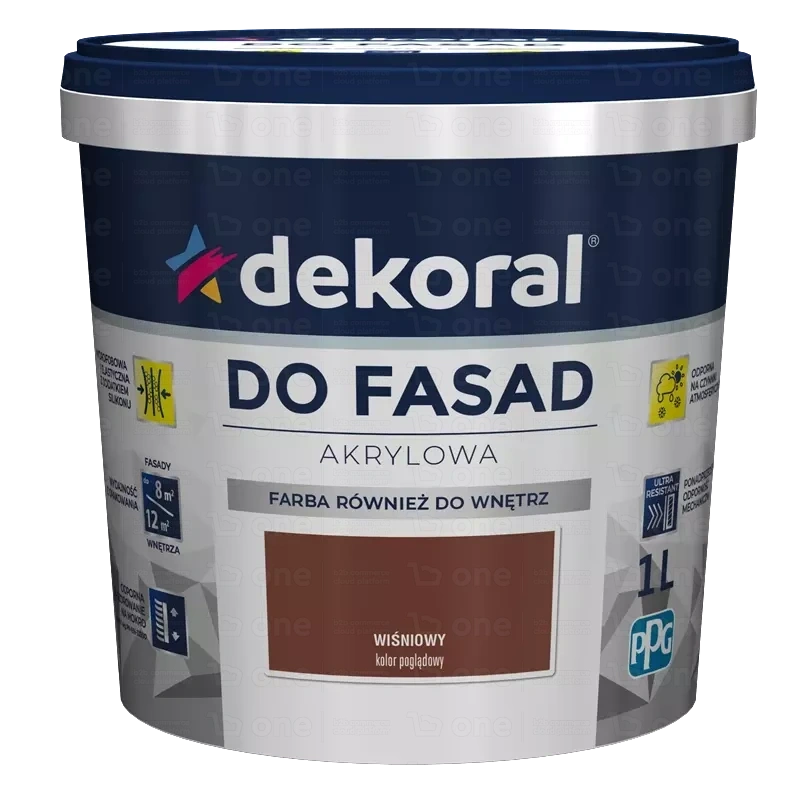 Farba akrylowa Dekoral Do Fasad wiśniowy 1 l