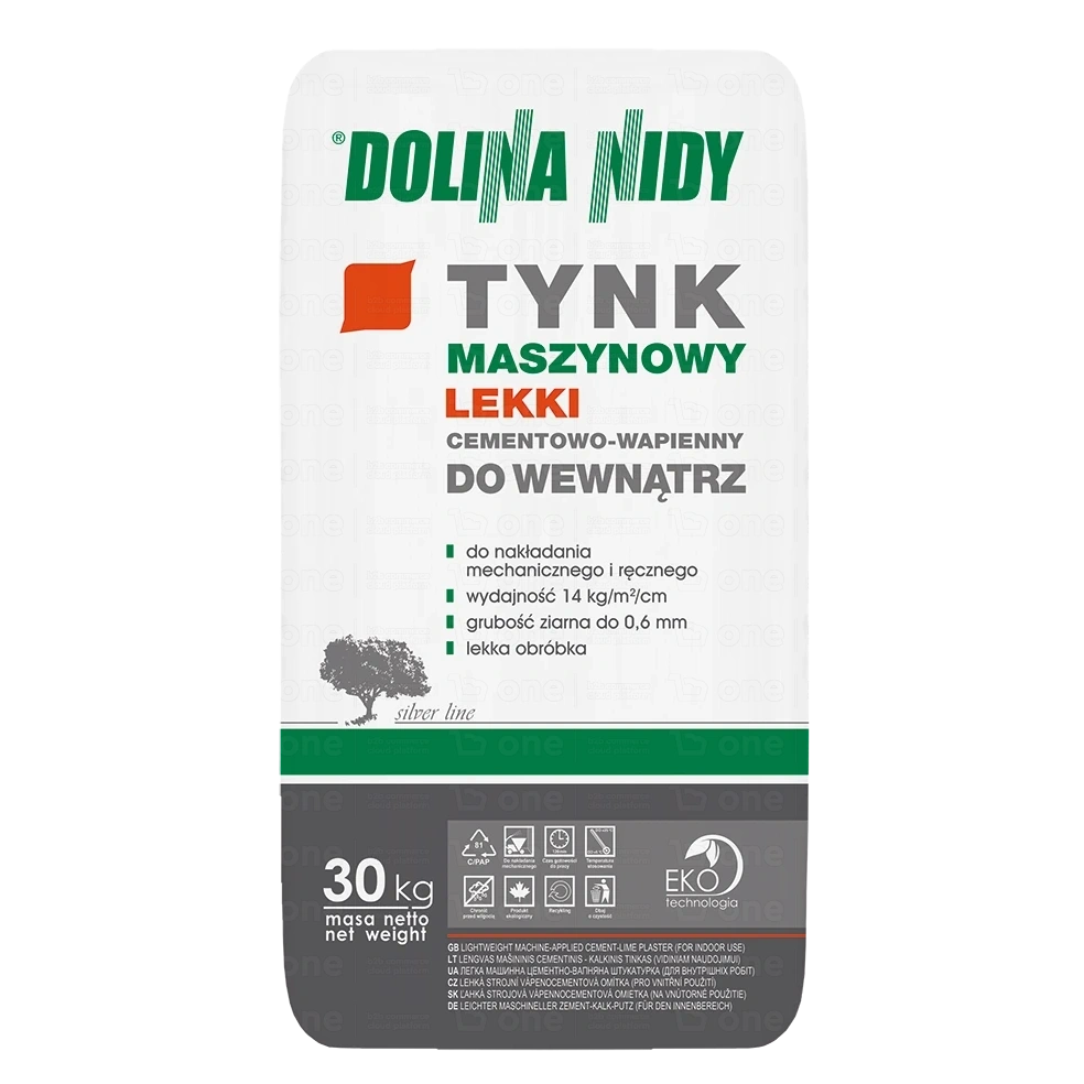 Tynk cementowo-wapienny DOLINA NIDY Lekki maszynowy wewnętrzny 30 kg
