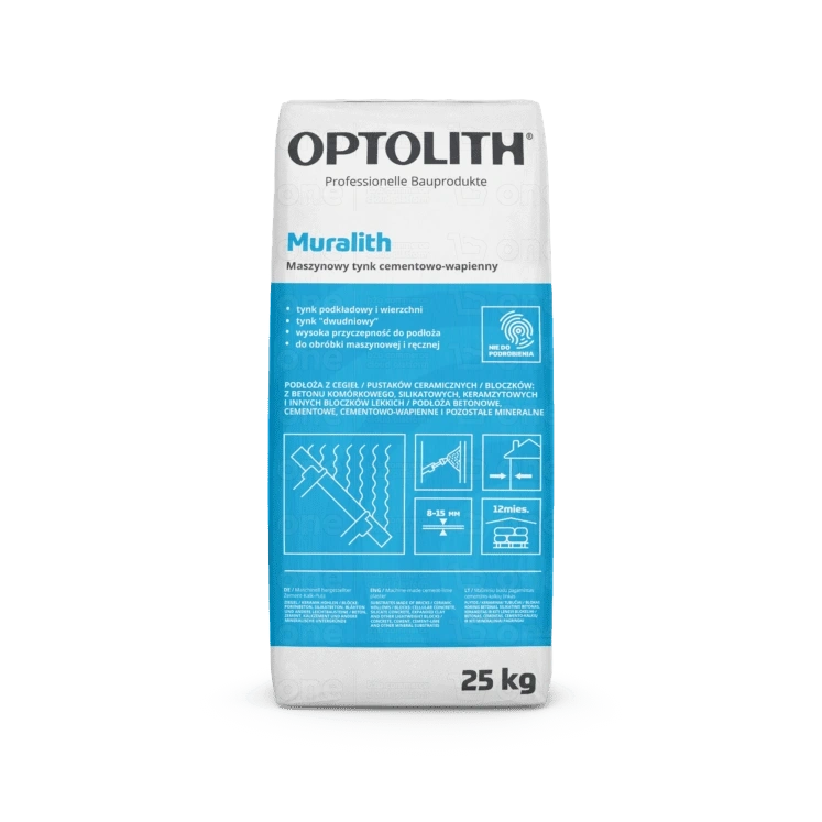 Tynk cementowo-wapienny Optolith Muralith szary 25 kg