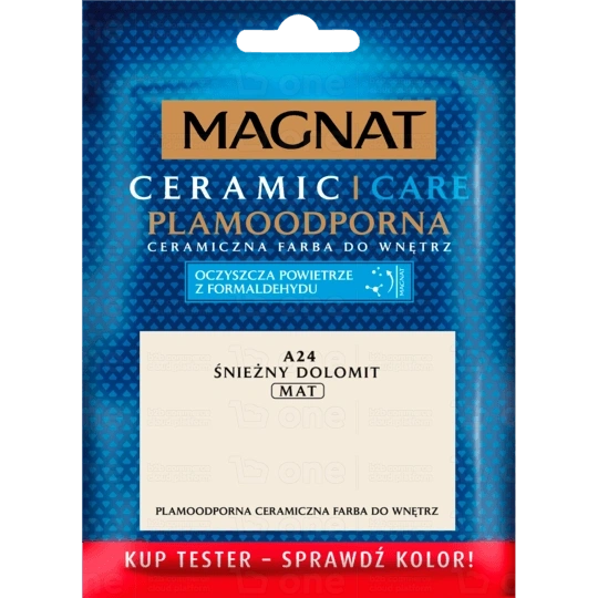 Farba ceramiczna MAGNAT Ceramic Care do ścian i sufitów tester śnieżny dolomit A24 mat 30 ml