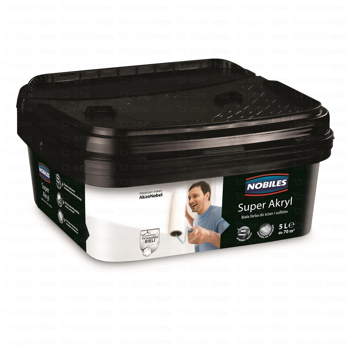 Farba akrylowa Nobiles Super Akryl do ścian i sufitów biały mat 5 l