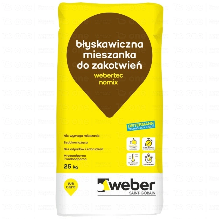 Błyskawiczna mieszanka do zakotwień Webertec nomix 25 kg