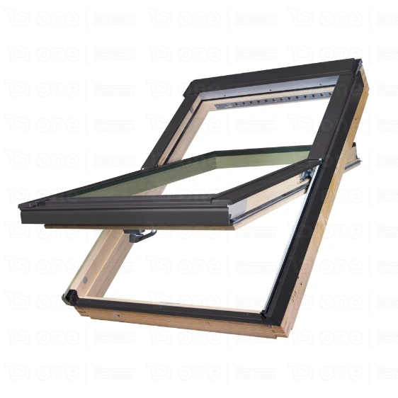 Okno dachowe Fakro FTP-V U4 RAL 7016 78x118 3-szybowe drewniane