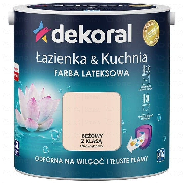 Farba lateksowa Dekoral Łazienka & Kuchnia do kuchni i łazienki beżowy z klasą satyna 2,5 l