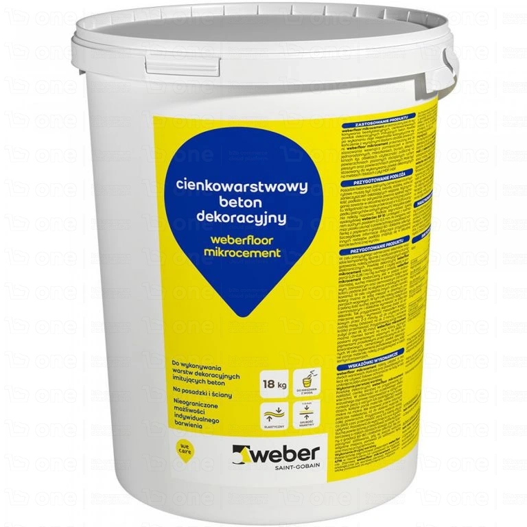 Beton dekoracyjny Weber floor mikrocement jasnoszary 18 kg