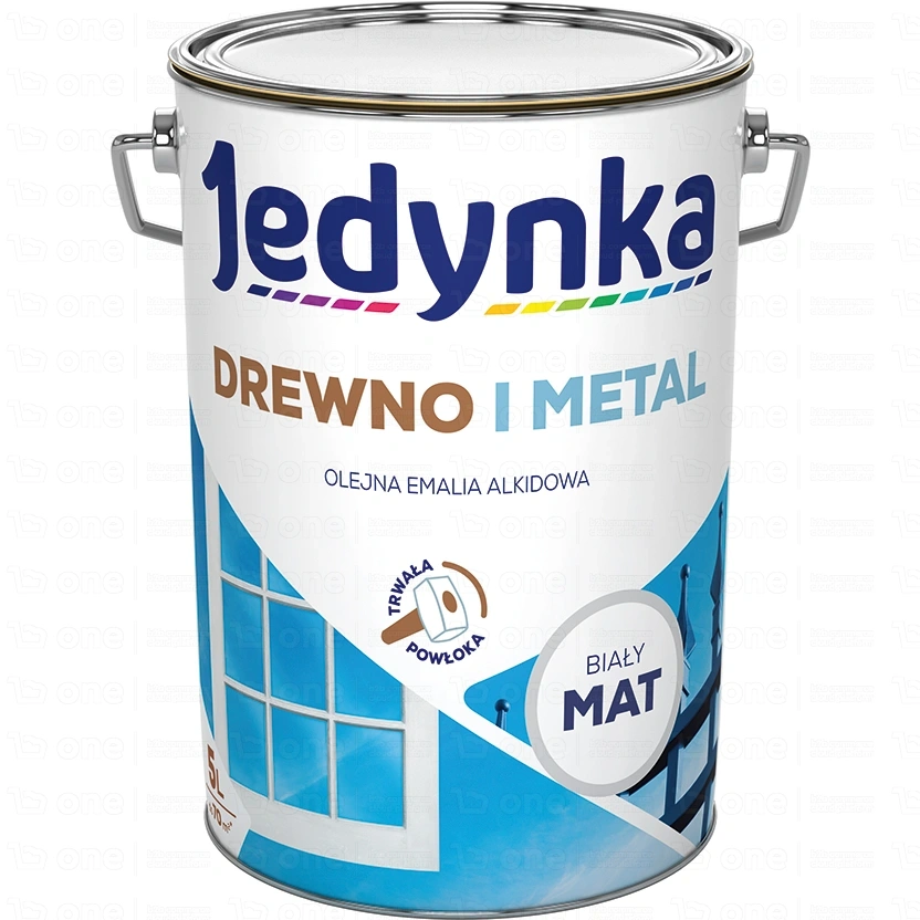 Farba alkidowa Jedynka Drewno i Metal do drewna i metalu biały mat 5 l