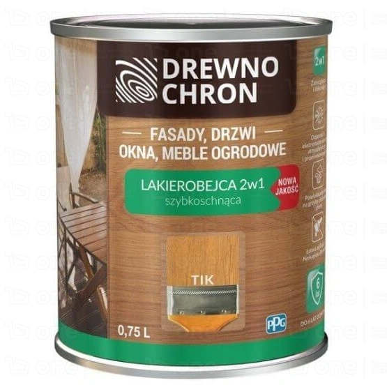 Lakierobejca do drewna Drewnochron 2w1 tik satyna 0,75 l