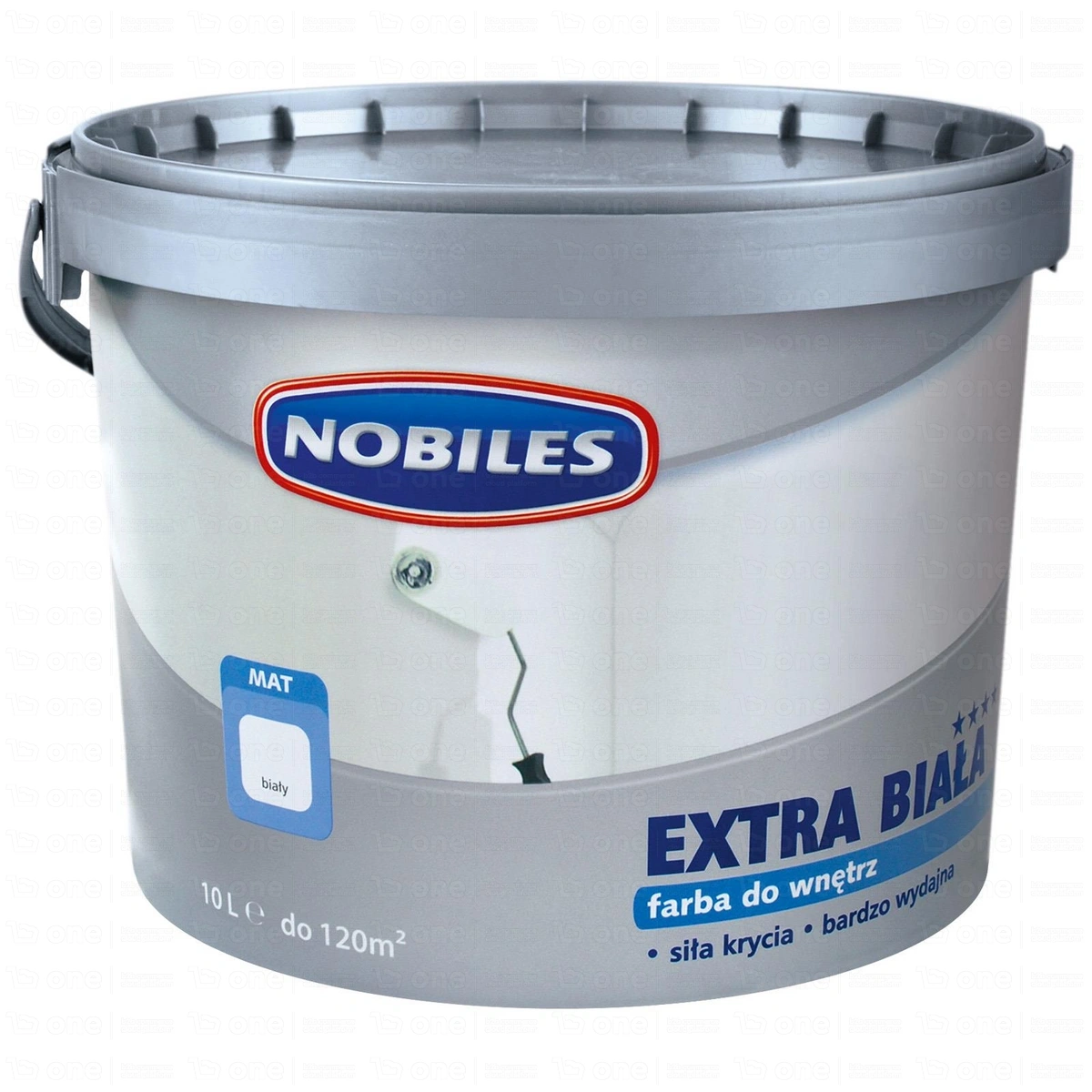 Farba akrylowa do ścian i sufitów Nobiles Extra Biały mat 10 l