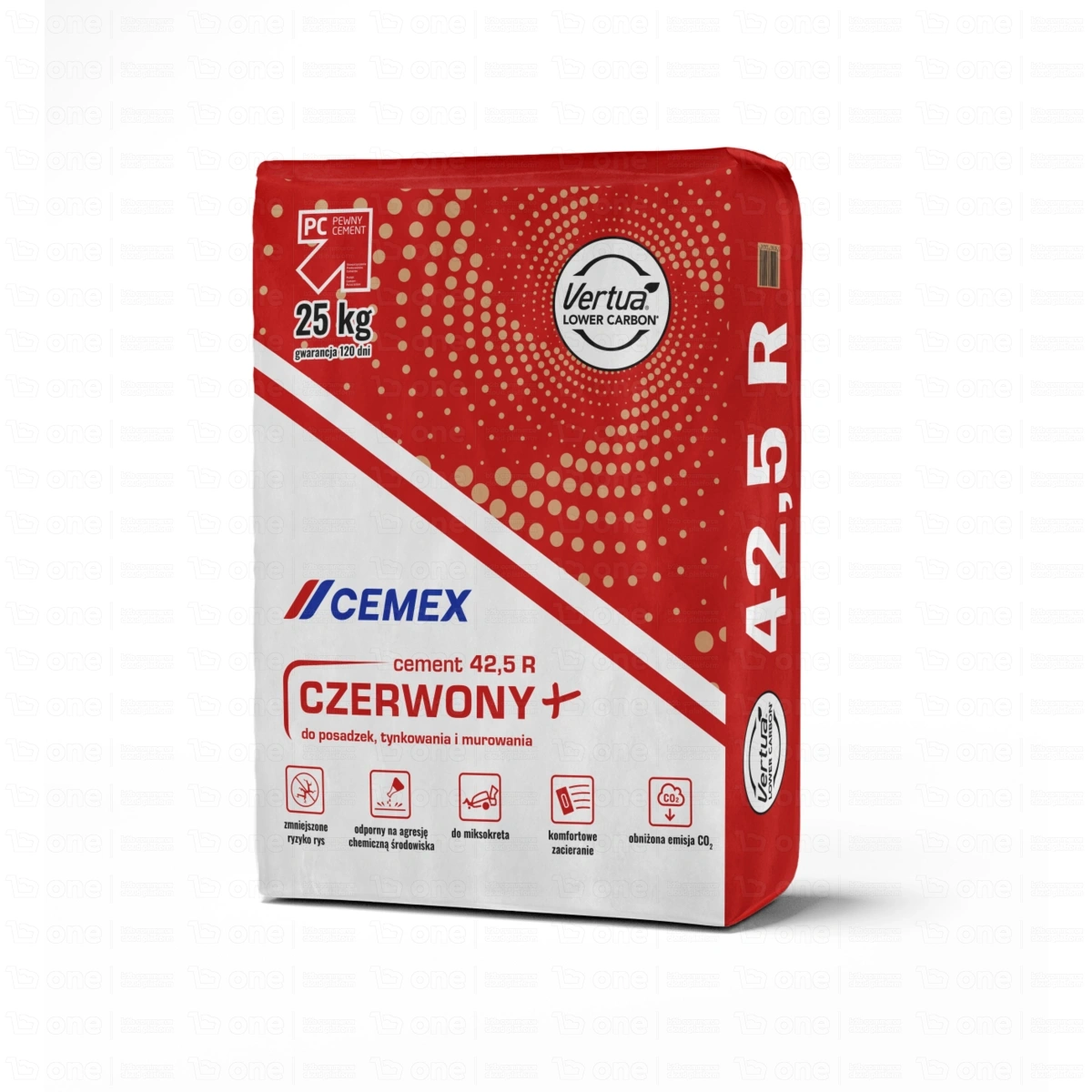 Cement portlandzki popiołowy Cemex CEM II/A-V 42,5 R czerwony 25 kg