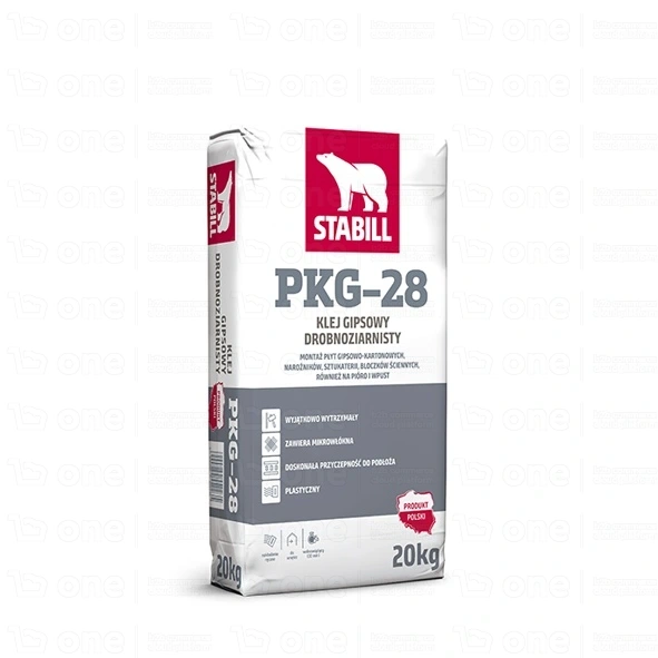 Klej gipsowy Stabill PKG-28 drobnoziarnisty biały 20 kg