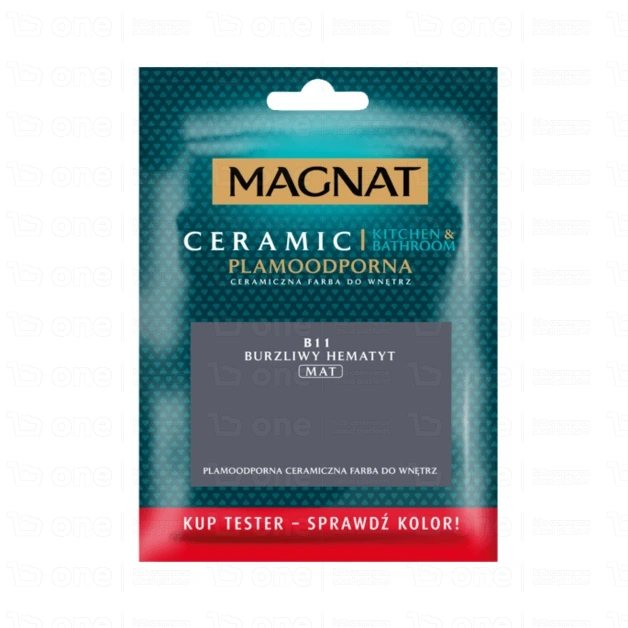 Farba ceramiczna MAGNAT Ceramic Kitchen Bathroom do ścian i sufitów tester burzliwy hematyt B11 30 ml