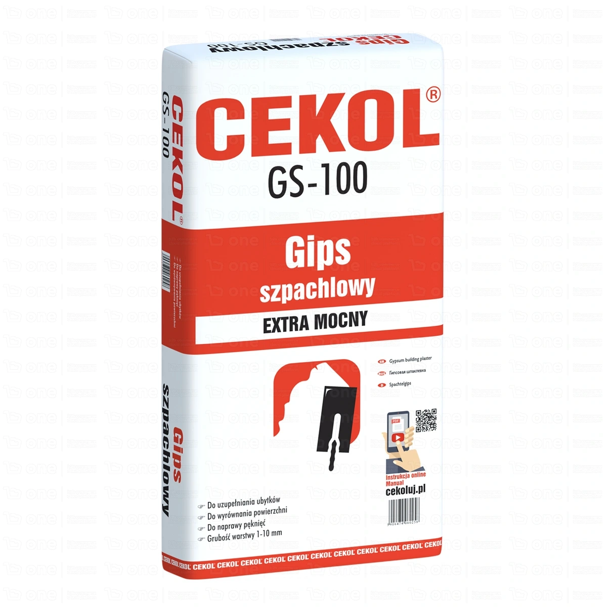 Gips szpachlowy Cekol GS-100 extra mocny 2 kg