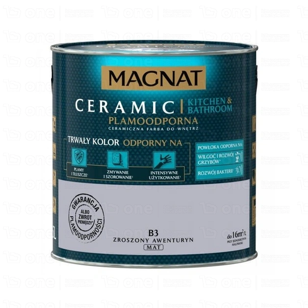 Farba ceramiczna MAGNAT Ceramic Kitchen Bathroom do ścian i sufitów zroszony awenturyn B3 2,5 l