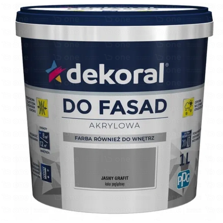Farba akrylowa Dekoral Do Fasad jasny grafit 1 l