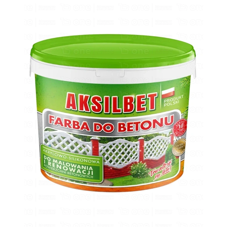 Farba akrylowo-silikonowa Aksil Aksilbet do betonu żółty mat 10 l