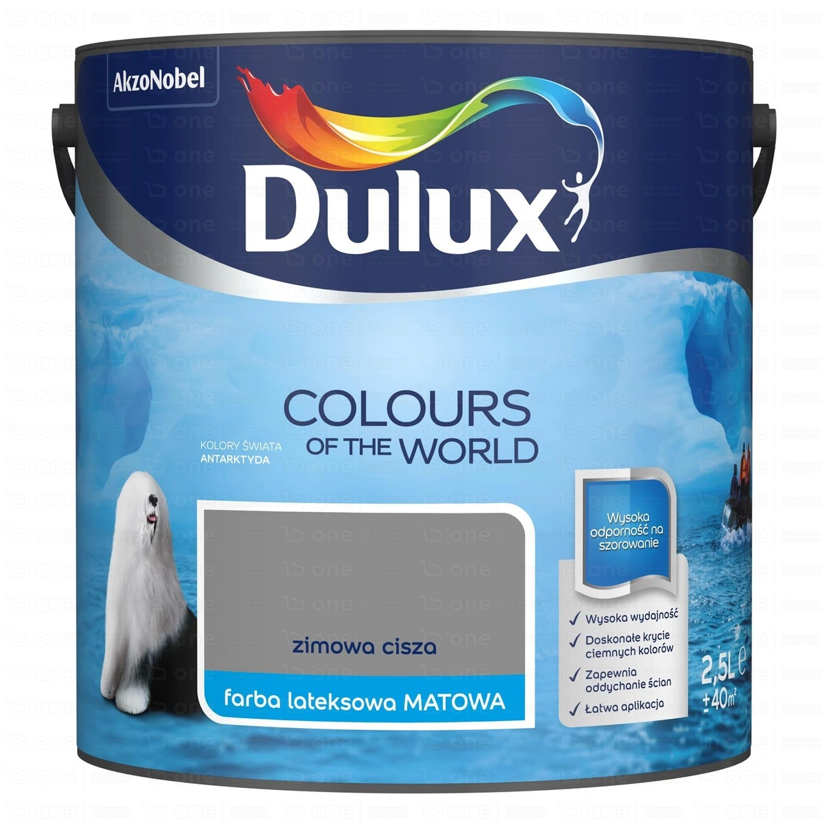 Farba lateksowa Dulux Kolory Świata do ścian i sufitów zimowa cisza mat 2,5 l