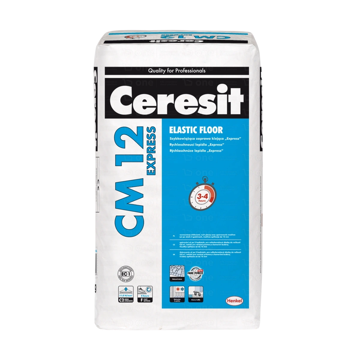 Klej elastyczny Ceresit CM 12 Express do płytek z włóknami 25 kg