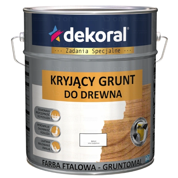 Grunt kryjący DEKORAL Gruntomal do drewna biały 5 l